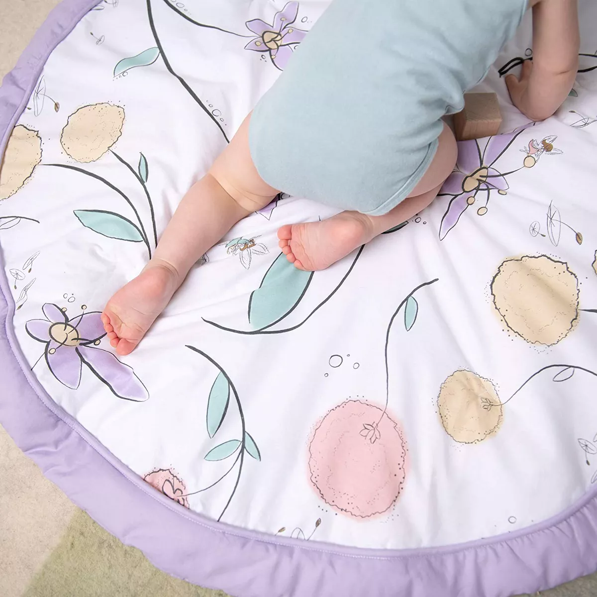 JumpOff Jo - Round Baby Floor Mat for Tummy Time, Play, and More, 36