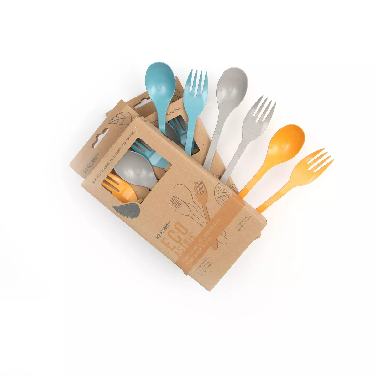 Knork 6pc Bamboo Eco Silverware Set