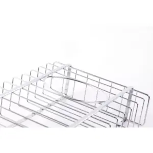 Basicwise Over Cabinet Metal Plastic Bag and Grocery Bag Storage Holder, Chrome