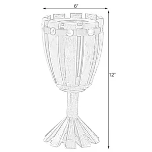 Vintiquewise Wooden Wine Goblet Shaped Vintage Decorative Single Bottle Wine Holder