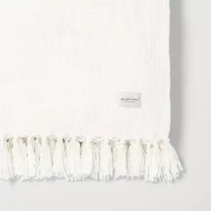 Knotted Fringe Throw Blanket White - Hearth & Hand™ with Magnolia