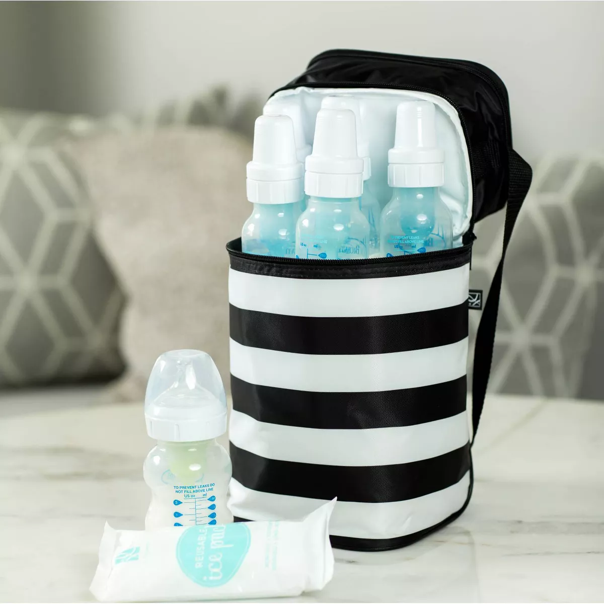 J.L. Childress Six Bottle Cooler - Black Stripe - 30qt