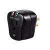 Monoprice 1 Outlet Portable Mini Power Surge Protector Wall Tap - Black | UL Rated 540 Joules With Grounded And Protected Light Indicator