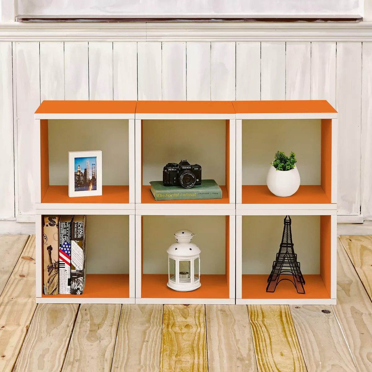 Way Basics Stackable Eco Cube Storage Cubby Organizer Orange
