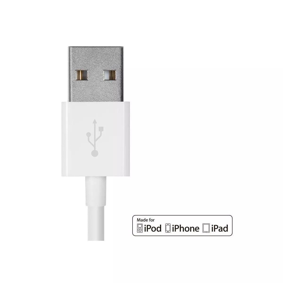 Monoprice Apple MFi Certified Lightning to USB Charge & Sync Cable - 10 Feet - White | iPhone X, 8, 8 Plus, 7, 7 Plus, 6, 6 Plus, 5S - Select Series