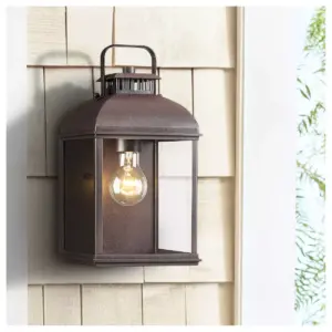 John Timberland Rustic Outdoor Wall Light Fixture Rust 16 1/2