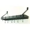 Old Dutch International Oiled Bronze Wall-Mount Bookshelf Pot Rack with Grid and 12 Hooks