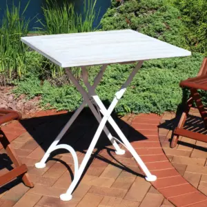 Sunnydaze Indoor/Outdoor European Chestnut Wood Folding Square Bistro Dining Table - 28