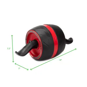 Mind Reader Ab Roller with Ergonomic Handles, Red and Black