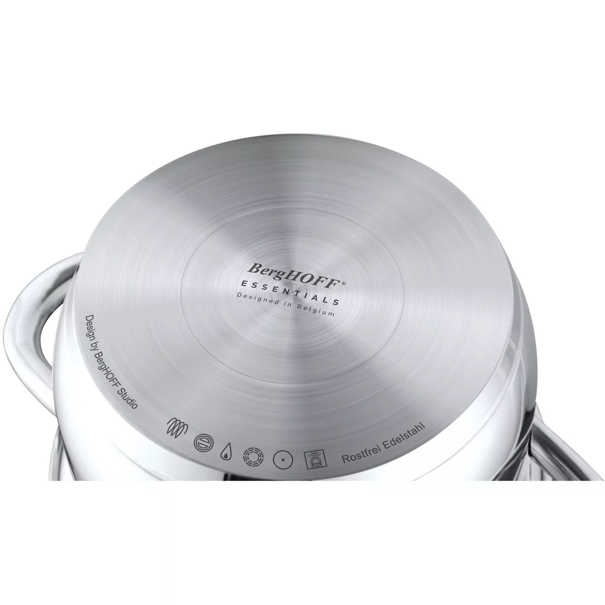 BergHOFF Essentials Gourmet 6Pc 18/10 Stainless Steel Cookware Set, Stainless Steel Handles