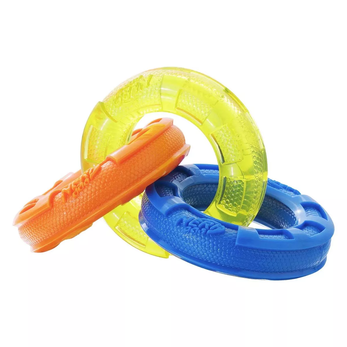 NERF TPR 3 Ring Tug Dog Toy - Green - 7.5