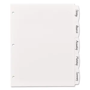 Avery Write-On Big Tab Plastic Dividers 5-Tab Letter 16370