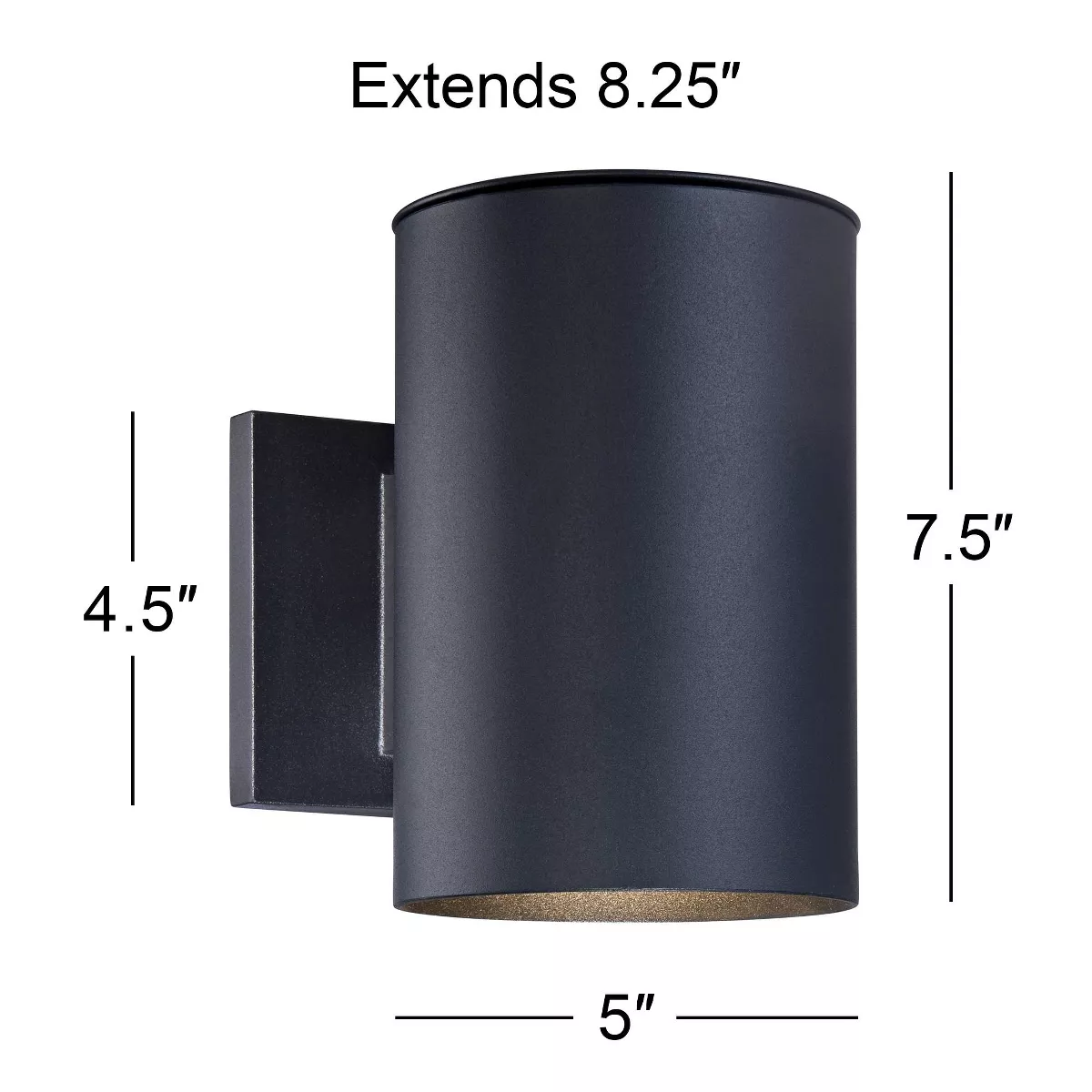 Possini Euro Design Modern Outdoor Wall Light Fixture LED Black 7 1/2
