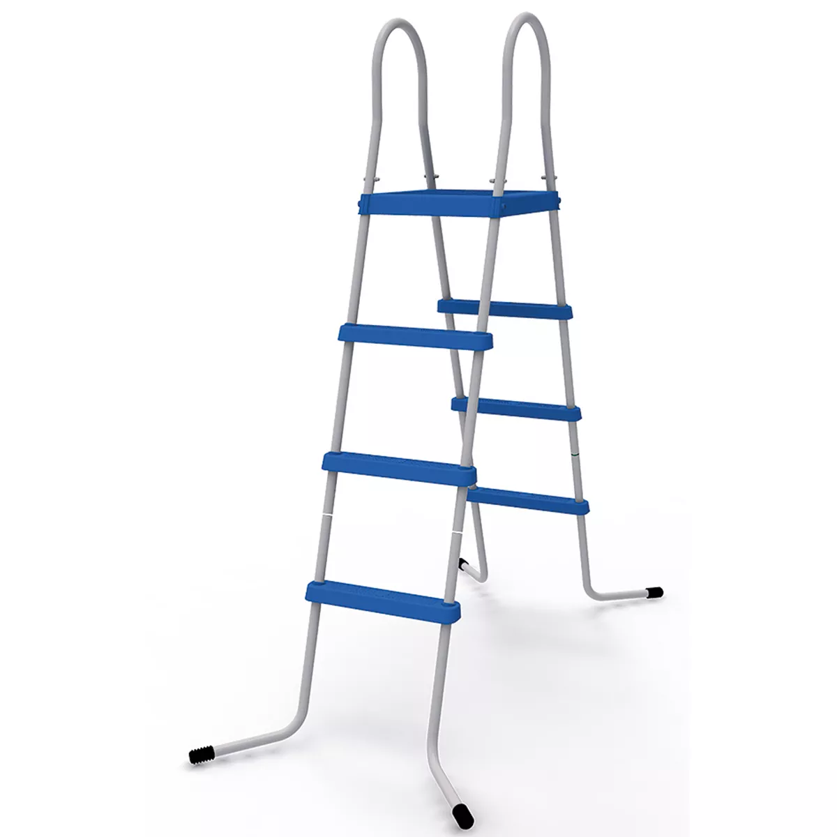 JLeisure 48 Inch 3 Step with Platform A Frame Deck Heavy Duty Metal Steel Frame Outdoor Backyard Above Ground Swimming Pool Ladder (2 Pack)