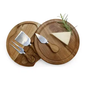Acacia Round Cheese Board Set - Picnic Time