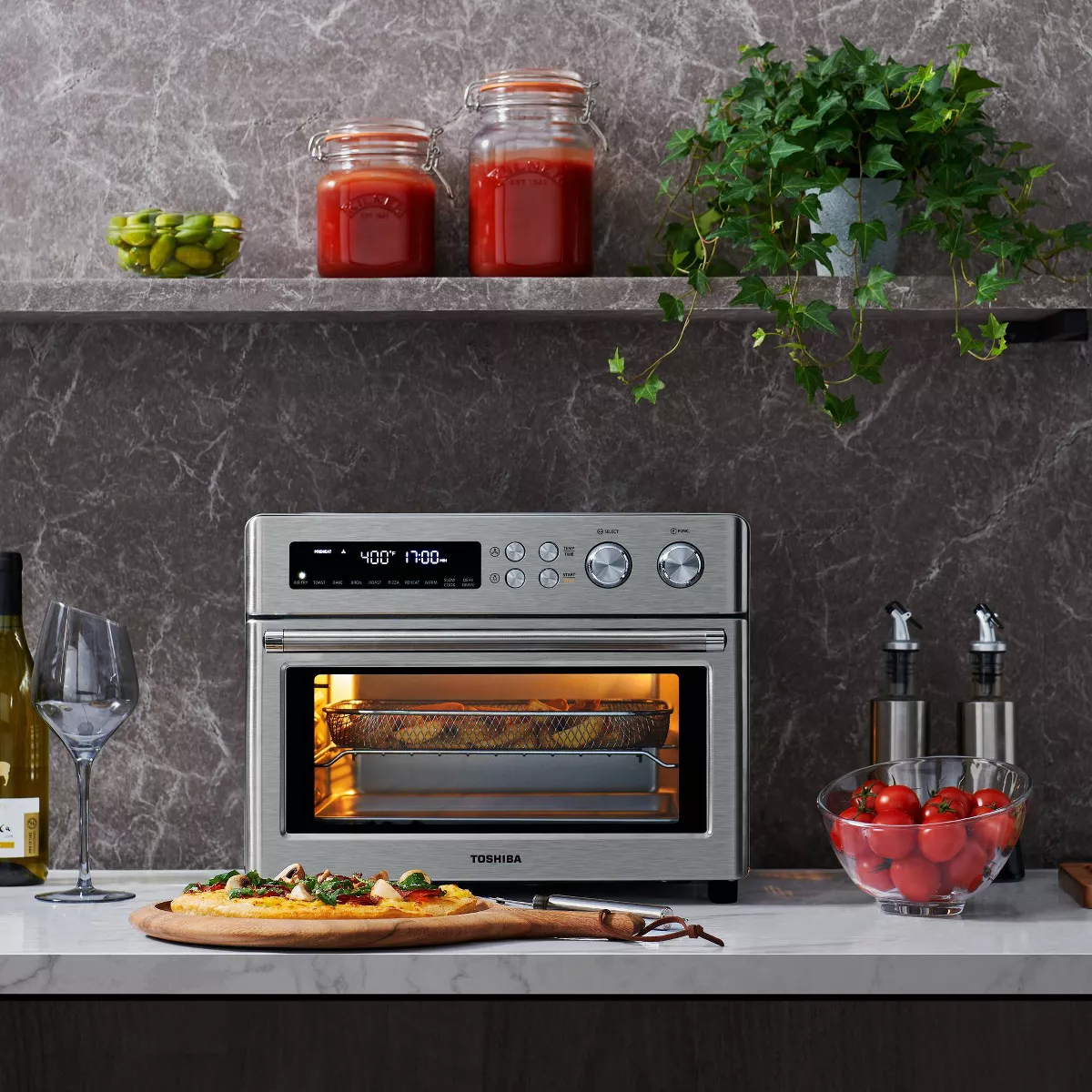 Toshiba Air Fryer Toaster Oven - Silver