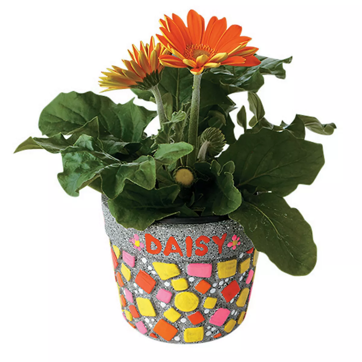 MindWare Paint Your Own Stone: Mosaic Flower Pot - Creative Activities - 4 Pieces