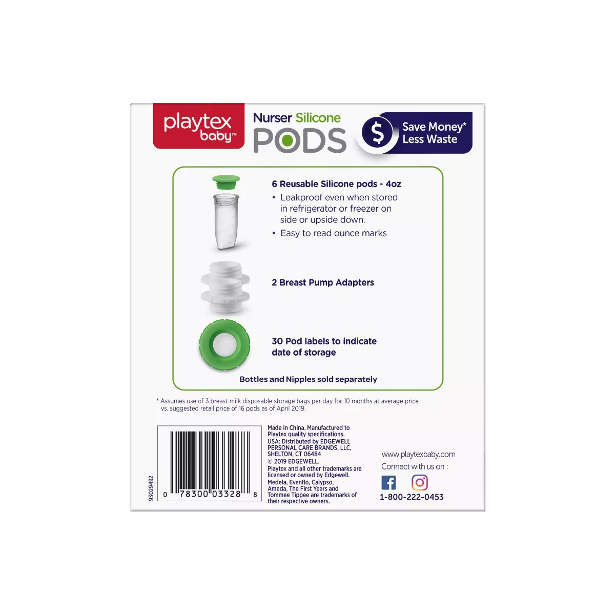 Playtex Nurser Silicone Bottle Liner - 4oz 6ct