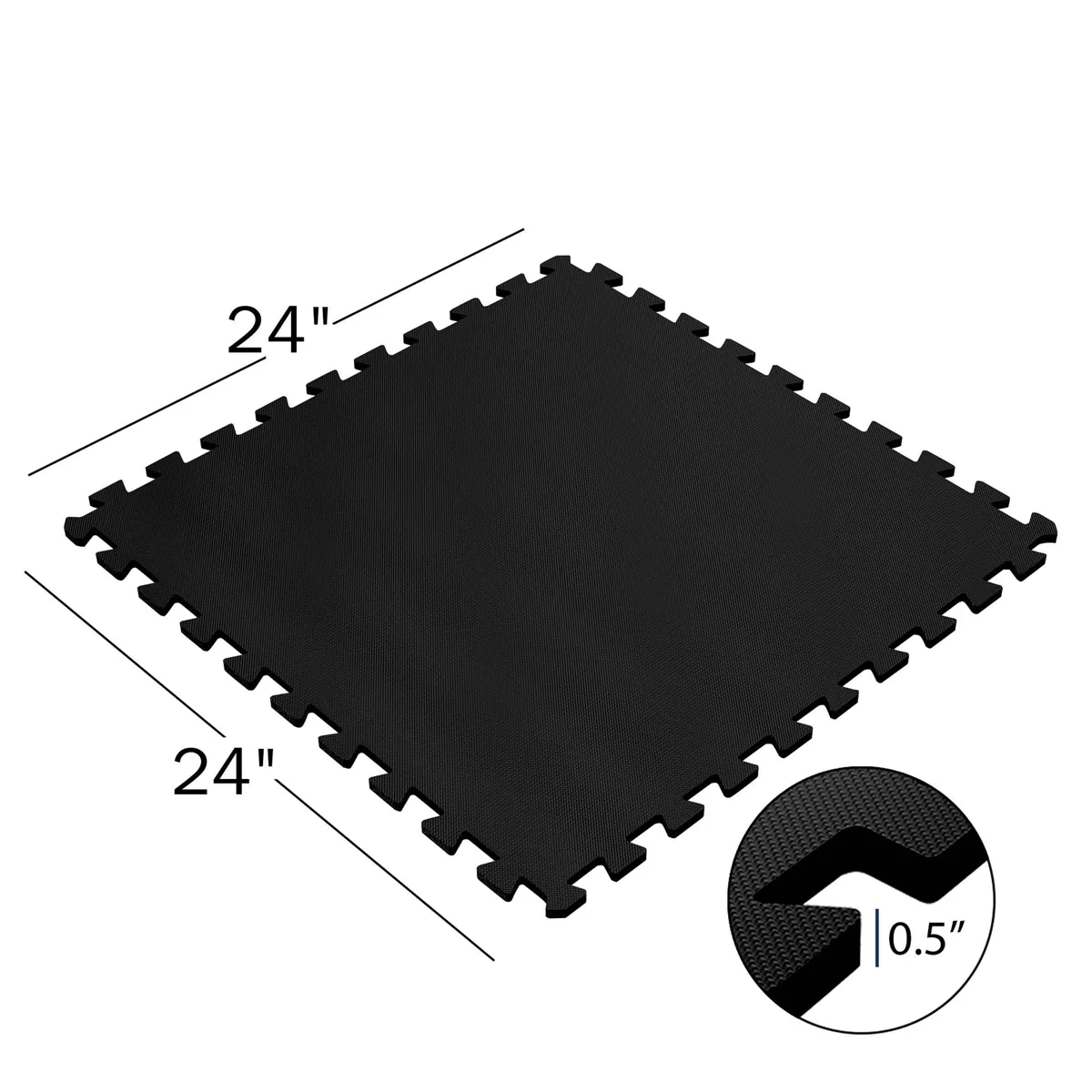 Trademark Global 4pc Stalwart Ultimate Comfort Black Foam Flooring
