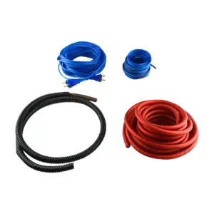 Audiopipe Car Amp Installation Kit with Plugs, Cables, and Ties for 2100 Watt Power to Vehicle Amplifier, Subwoofer, Stereo, and Speaker Systems