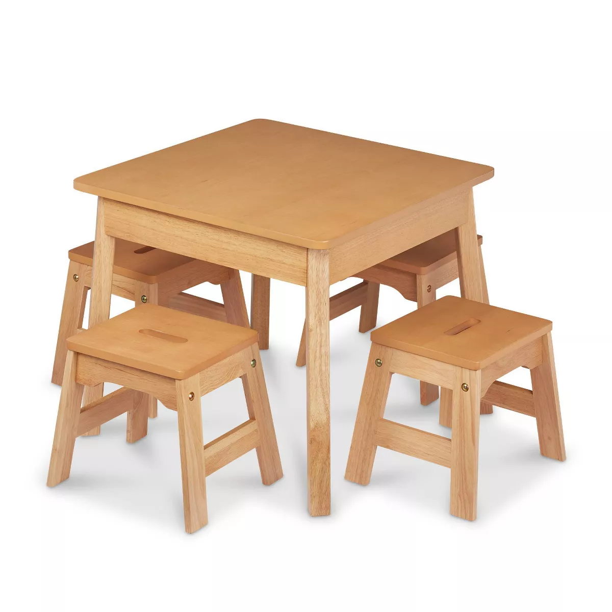Melissa & Doug Wooden Stools - Set of 4 - Natural