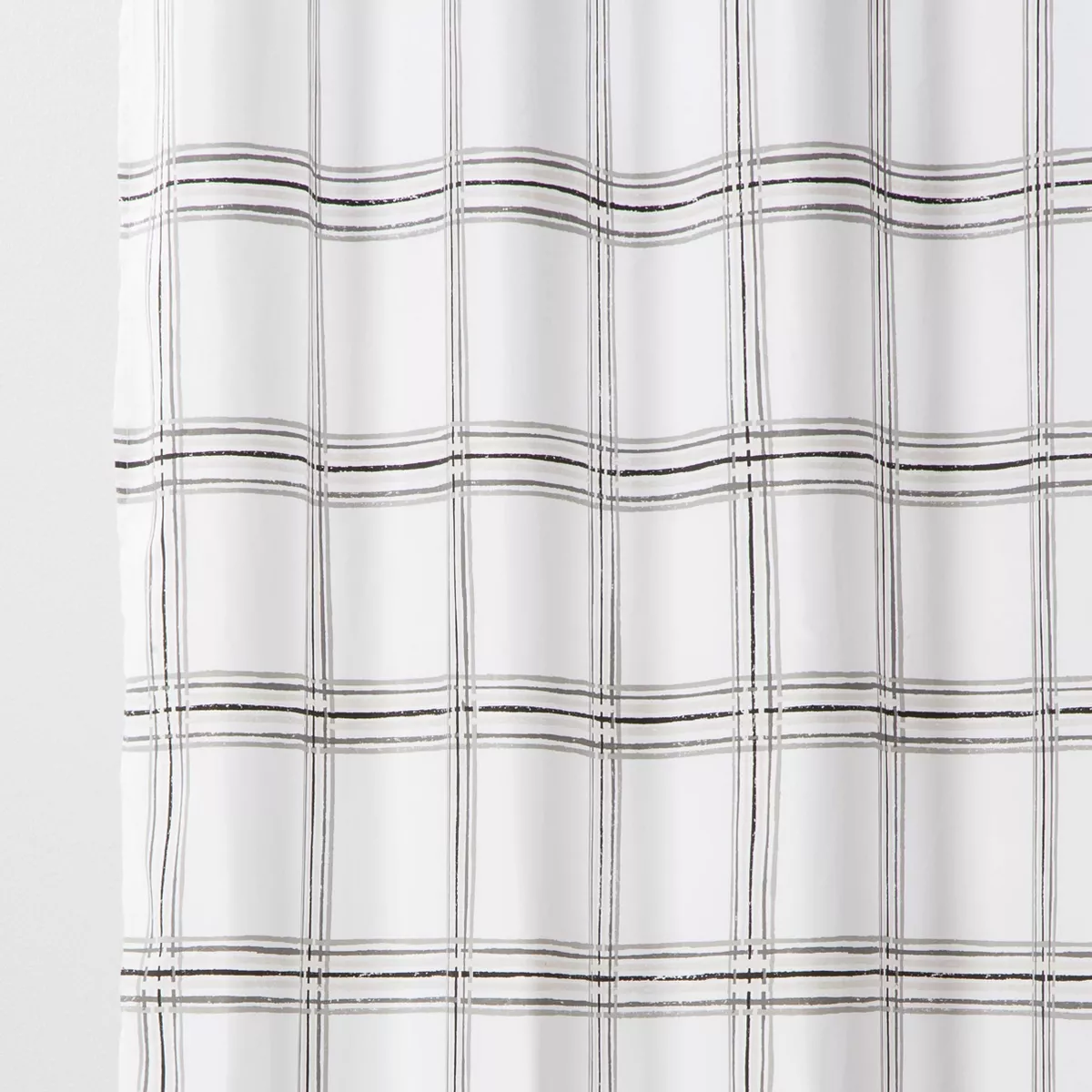 Microfiber Neutral Grid Shower Curtain - Room Essentials™