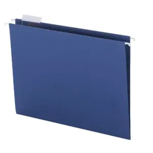 Smead Hanging File Folders 1/5 Tab 11 Point Stock Letter Navy 25/Box 64057