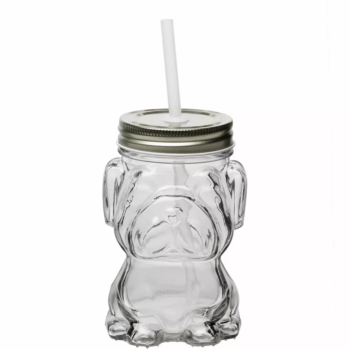Amici Home Mad Dog Mason Drinking Jar, Silver, 14oz, Set of 4