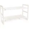 Juvale 2 Tier Under Sink Organizer, Kitchen Cabinet Storage (White, 24.7 x 10.8 x 15.5 In)