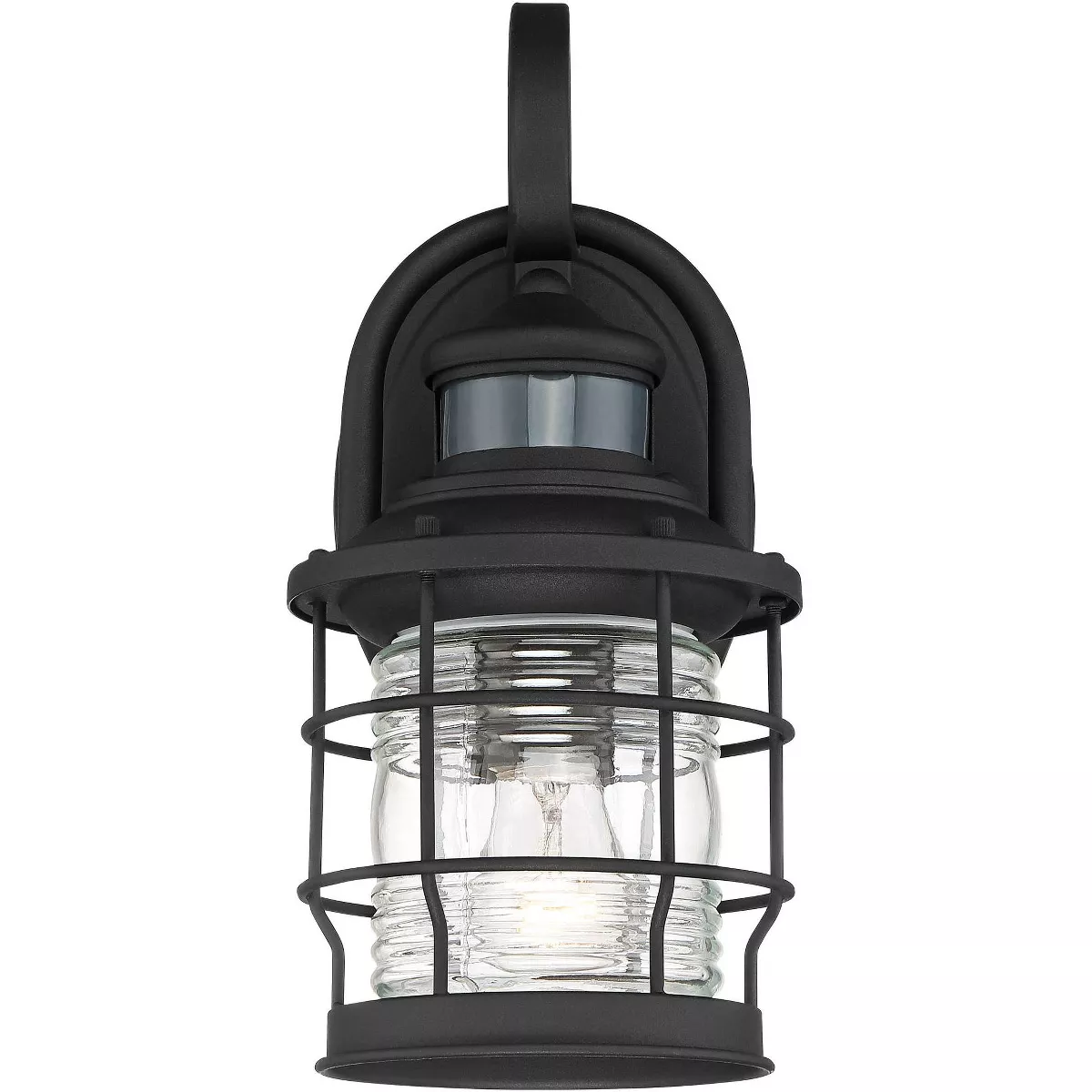 John Timberland Nautical Outdoor Wall Light Fixture Textured Black Cage 12