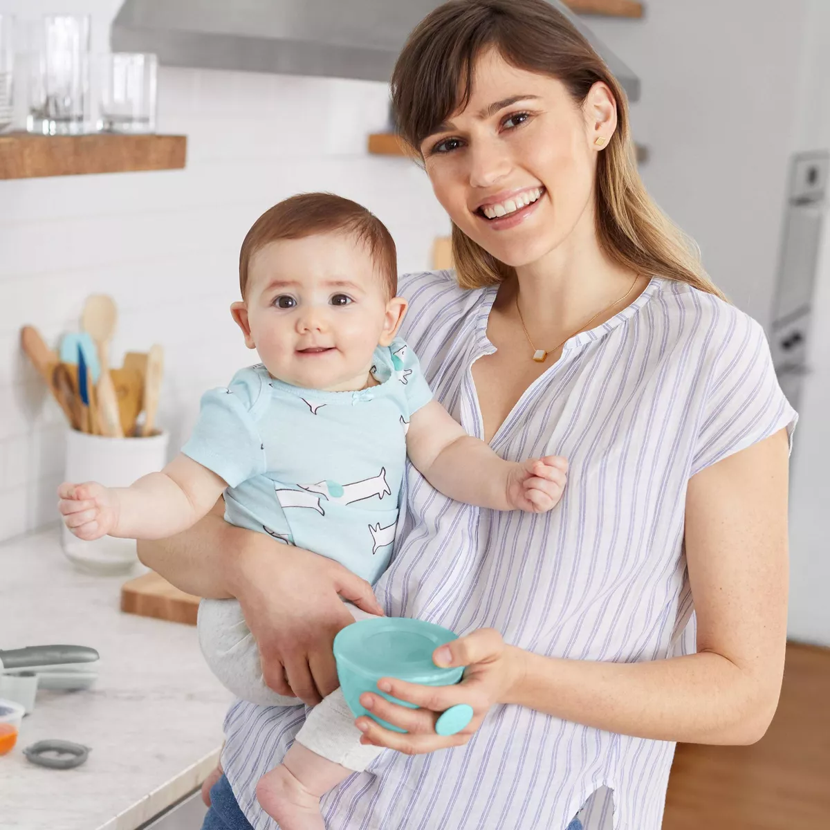 Skip Hop Easy Grab Bowls Gray/Soft Teal - 2pk