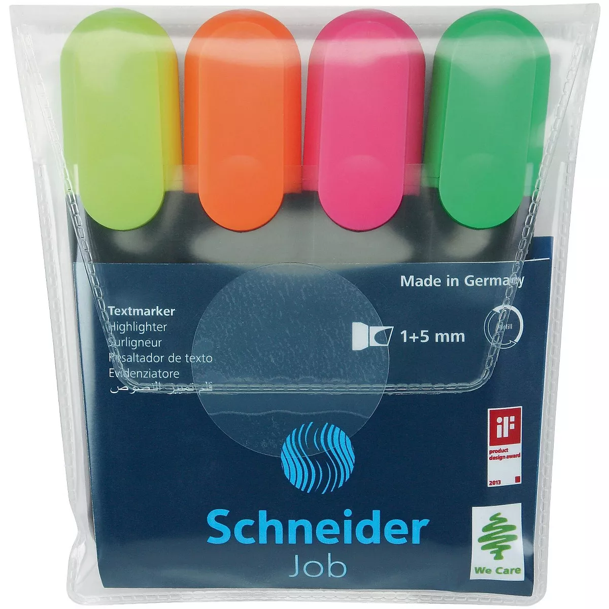 Stride Job Highlighter Chisel Tip 1 To 5mm 4/PK Multi 01500