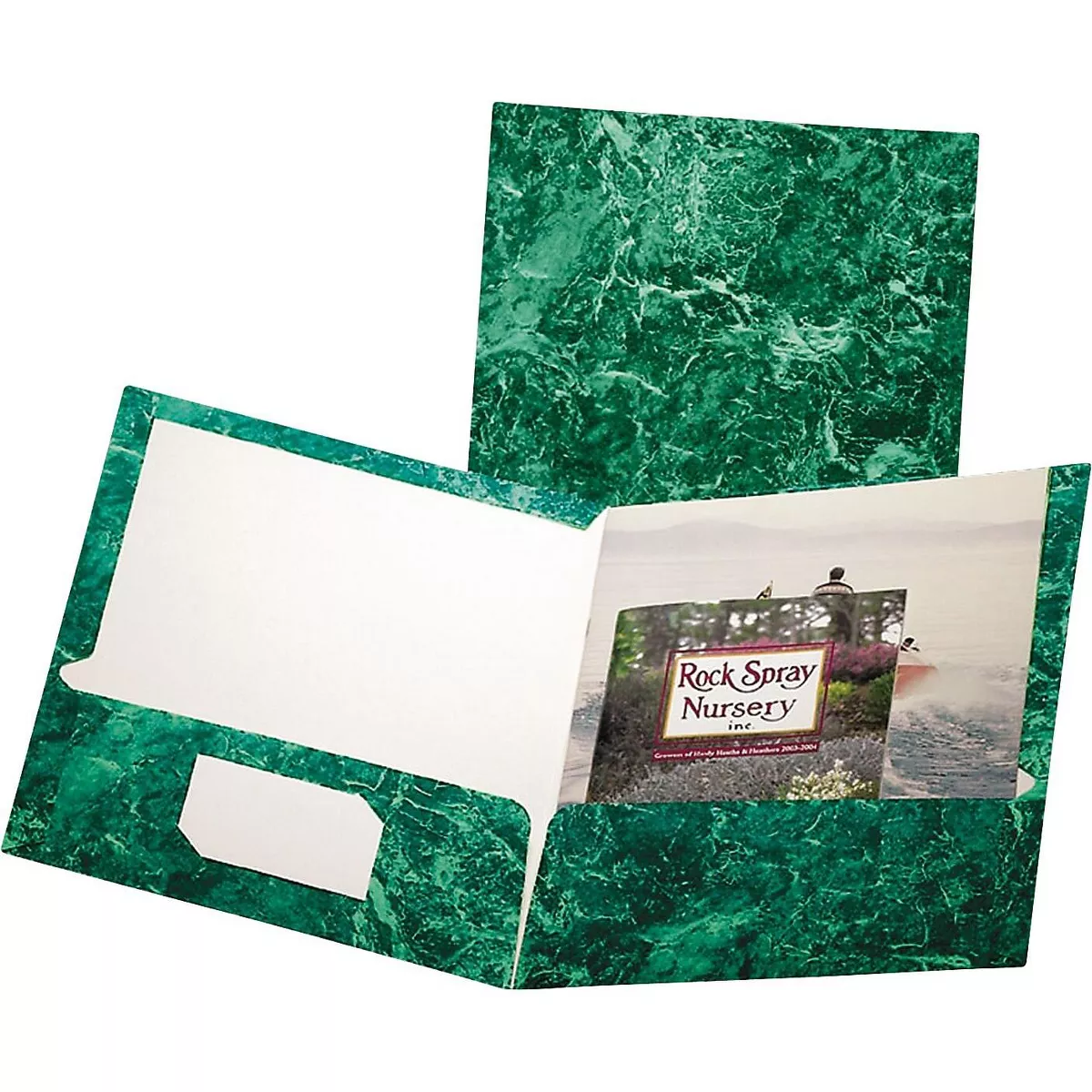 Oxford Marble Design Laminated High Gloss Twin Pocket Folder Emerald Green 25/box 51617