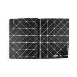 Lined Journal Leatherette Pattern Satin Ribbon Cream Crisscross - Top Flight