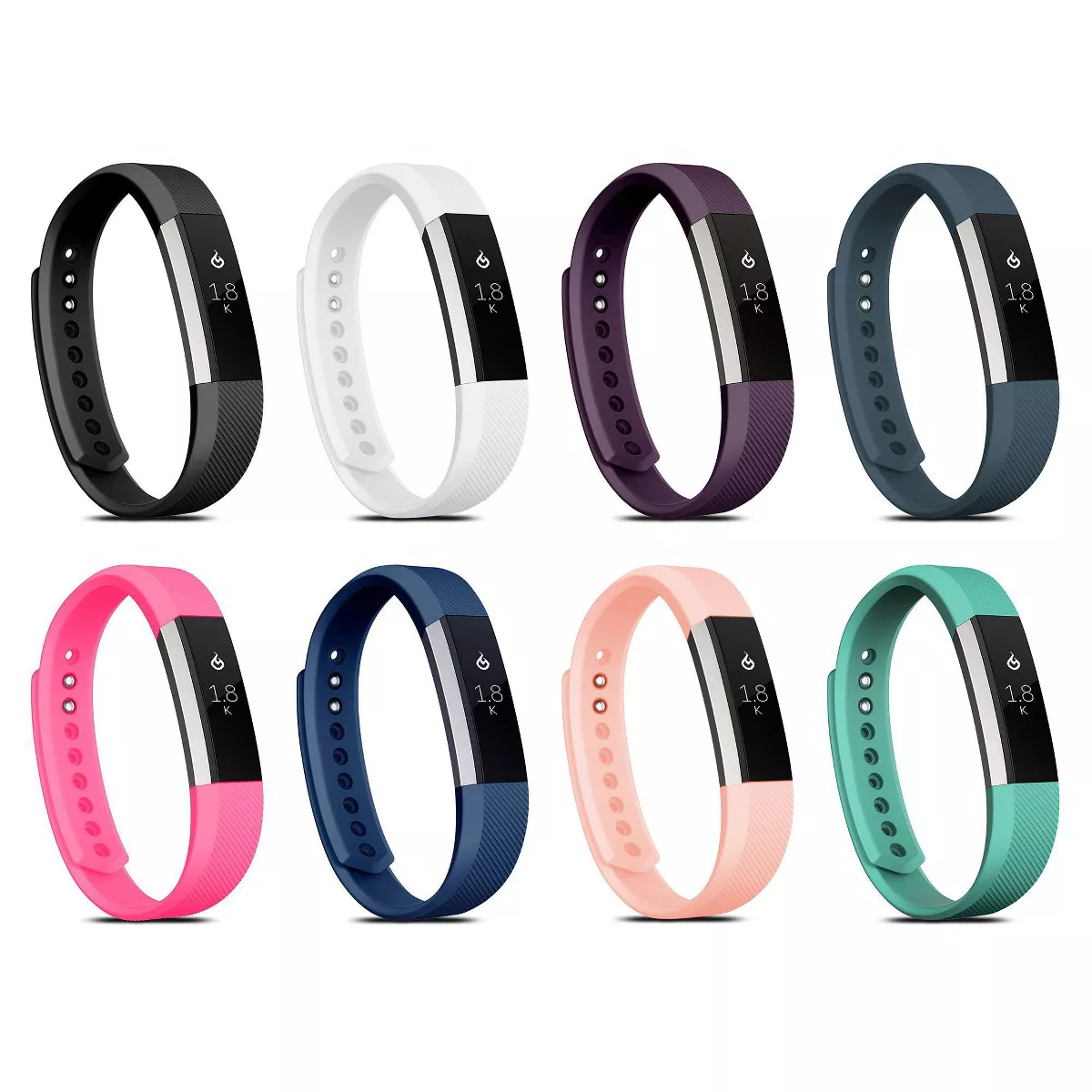 Zodaca For Fitbit Alta - Large L Size TPU Rubber Wristband Replacement Sports Watch Wrist Band Strap w/ Clasp - Pink