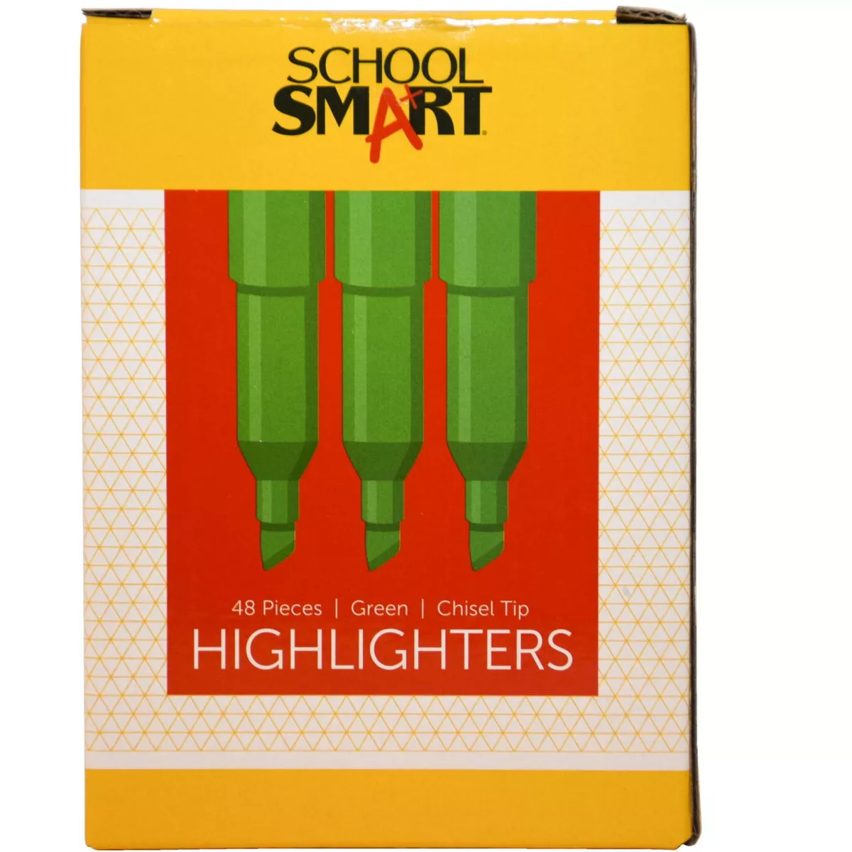 School Smart Highlighter, Chisel Tip, Tank Style, Green, pk of 48