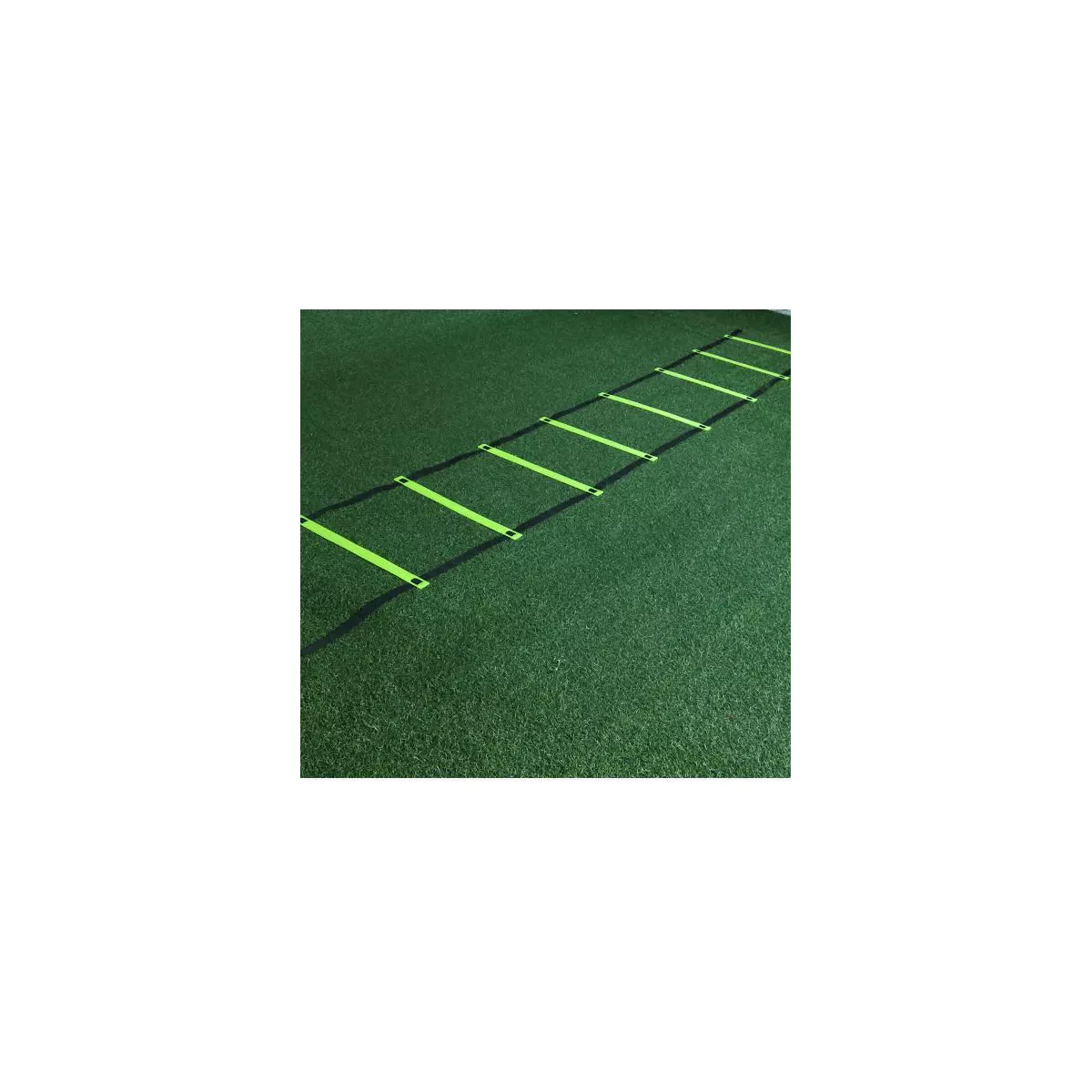 HolaHatha 20 Foot 12 Rung Adjustable Portable Sports Agility Speed Fitness Training Ladder Equipment for Football, Baseball, and Soccer, Black/Yellow