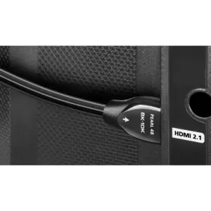 Yamaha SR-B20ABL Sound Bar with Dual Built-In Subwoofers with 8K-10K 48Gbps HDMI Cable - 2.46 ft. (.75m)