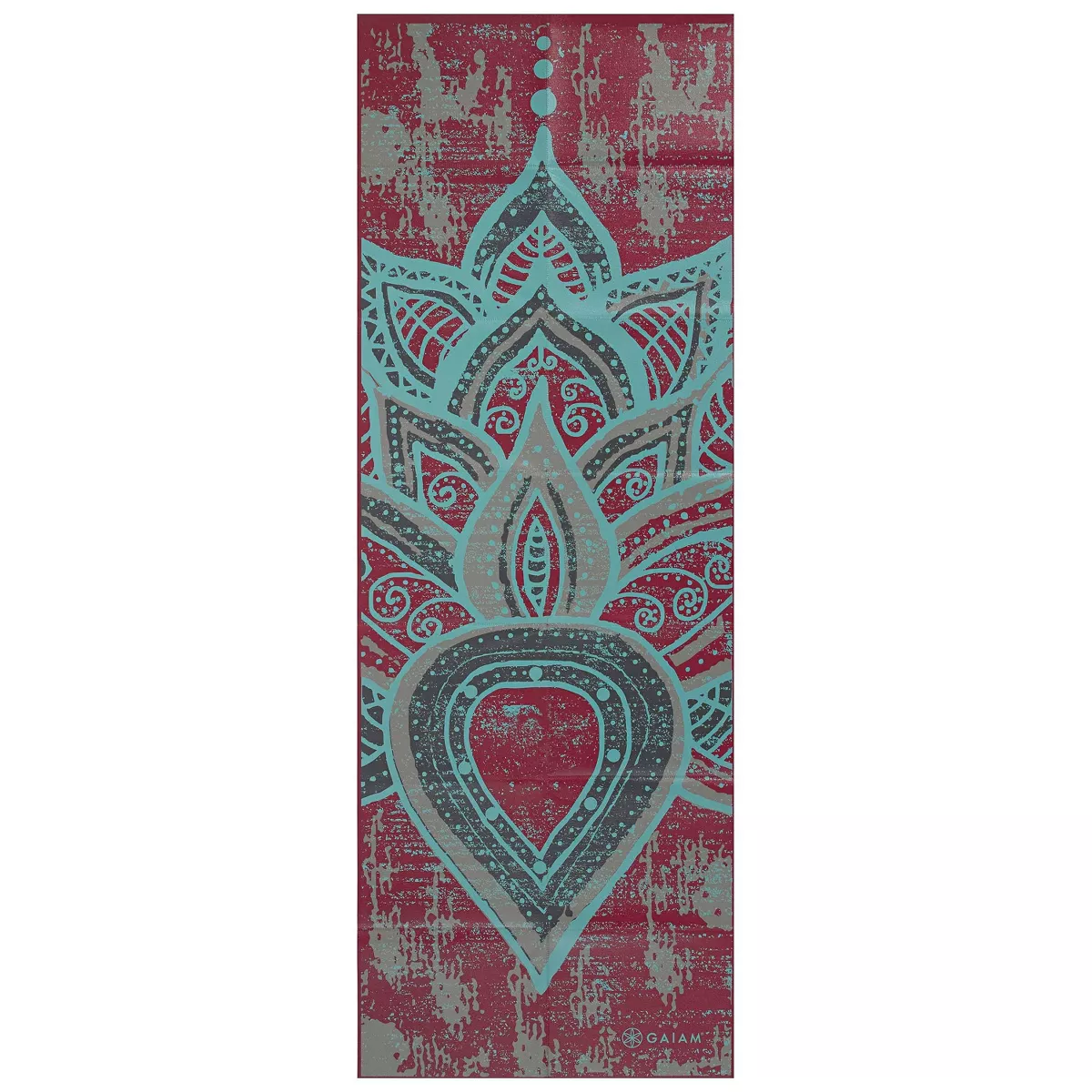 Gaiam Printed Foldable Yoga Mat - Maroon (2mm)
