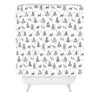Winter Deer in Black Shower Curtain Black/White - Deny Designs