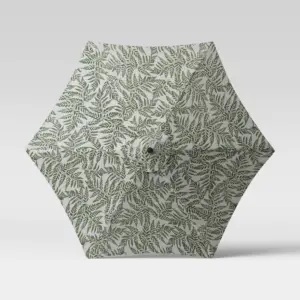9' Round Patio Umbrella DuraSeason Fabric™ Fern - Black Pole - Threshold™