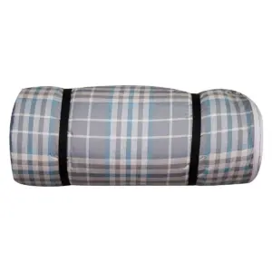 Disc-O-Bed Adult Duvalay Luxury Comfort Memory Foam Sleeping Pad and Duvet Topper, Ocean Plaid, Extra-Large