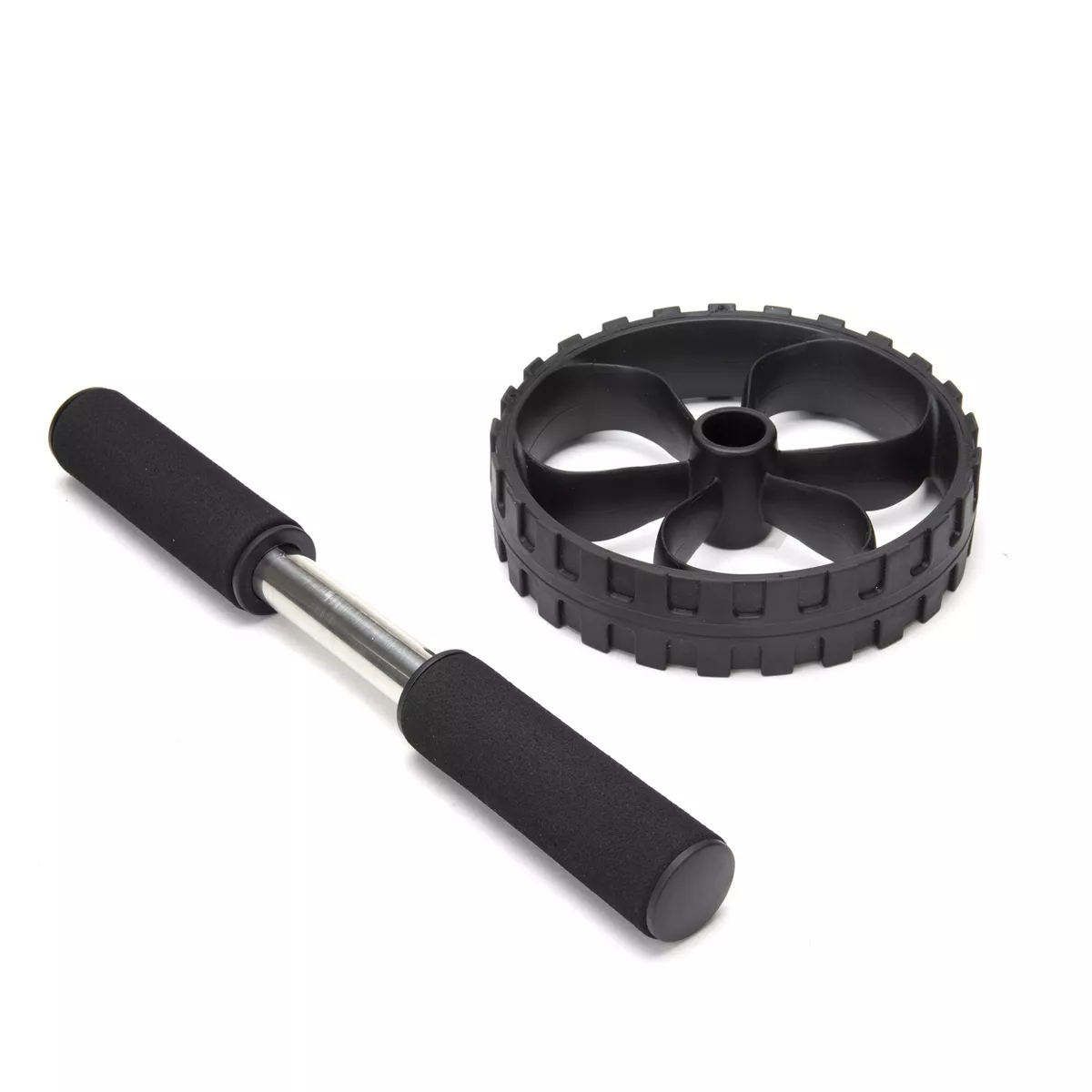 Mind Reader Ab Roller Wheel with Foam Grips, Black