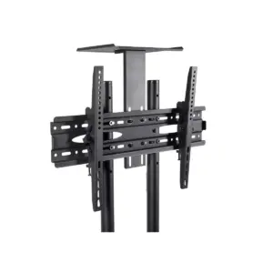 Monoprice TV Wall Mount Bracket Stand Cart With Media Shelf For TVs 32in-70in, Tilt, Max Weight 110lbs, VESA Patterns Up to 600x400, Height Adjustable