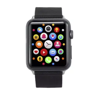 Insten Canvas Woven Fabric Band for Apple Watch 42mm 44mm All Series SE 6 5 4 3 2 1, For Women Girls Men Replacement Strap, Black