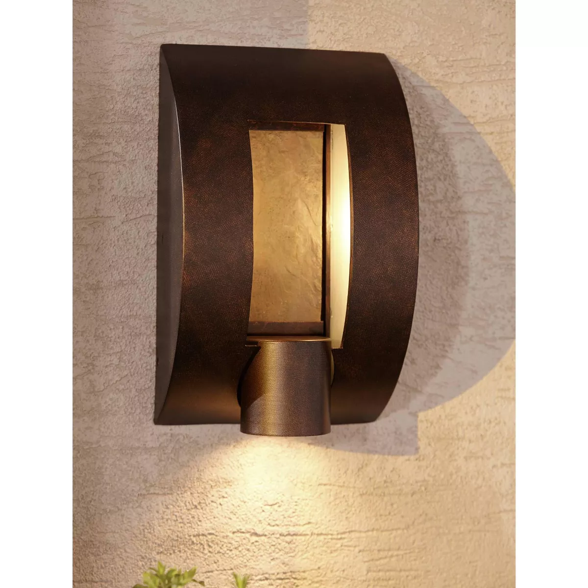 Franklin Iron Works Modern Outdoor Wall Light 12 inch Exterior Bronze Fixture Downlight for House Patio Porch Deck