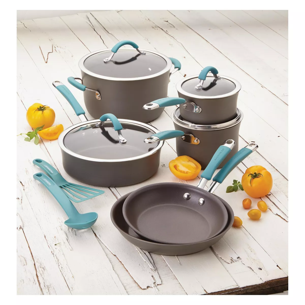 Rachael Ray Cucina 12 piece Hard Anodized Cookware Set - Blue