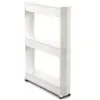Lakeside 3-Tier Rolling Slim Cart for Tight Indoor Spaces - Compact Kitchen Storage