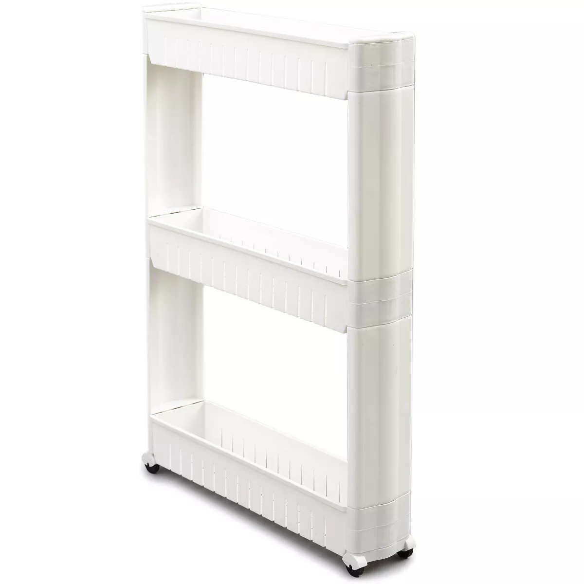 Lakeside 3-Tier Rolling Slim Cart for Tight Indoor Spaces - Compact Kitchen Storage