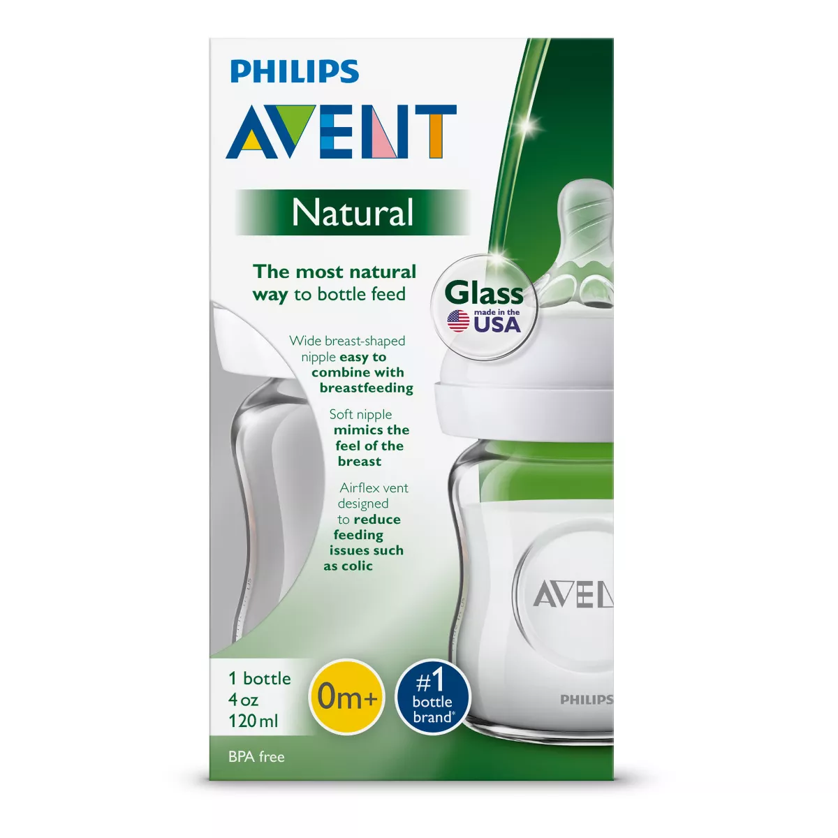 Philips Avent Natural Glass Baby Bottle - 4oz